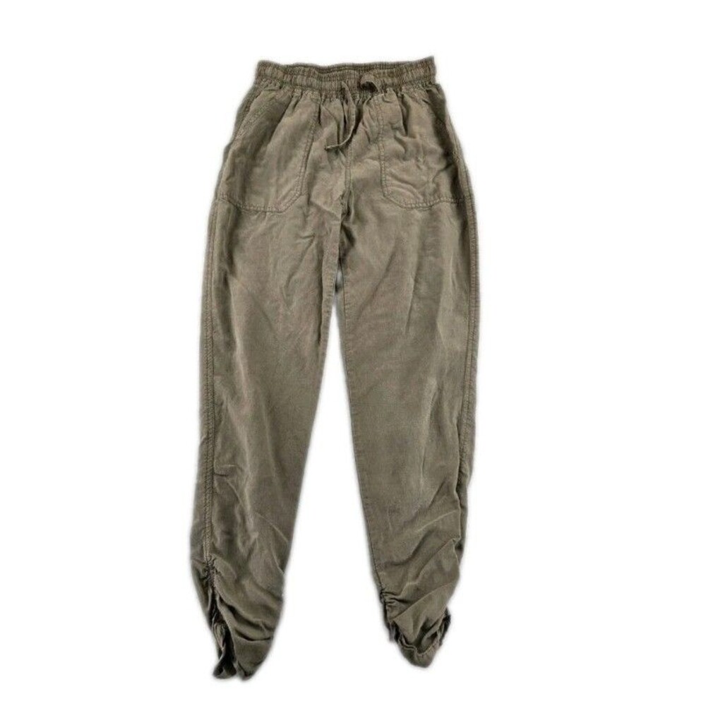 Thread Supply Olive Green Ruched Ankle Jogger Pants XXSmall Elastic Waist